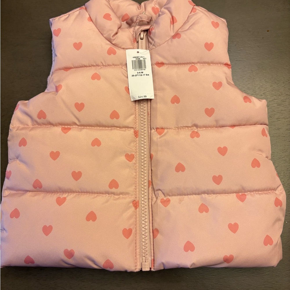Pink Heart Puffer Vest